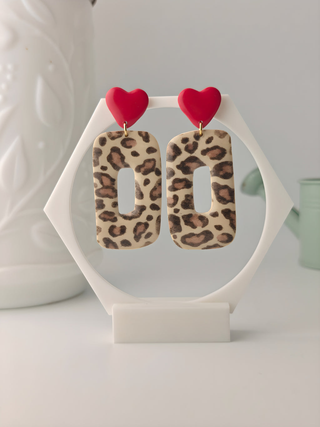 Inconnu-coeur animal, boucles d'oreilles polymère — Ora Angers