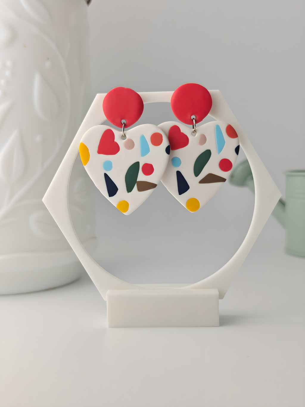 Odalisque multicolore, boucles d'oreilles polymère — Ora Angers