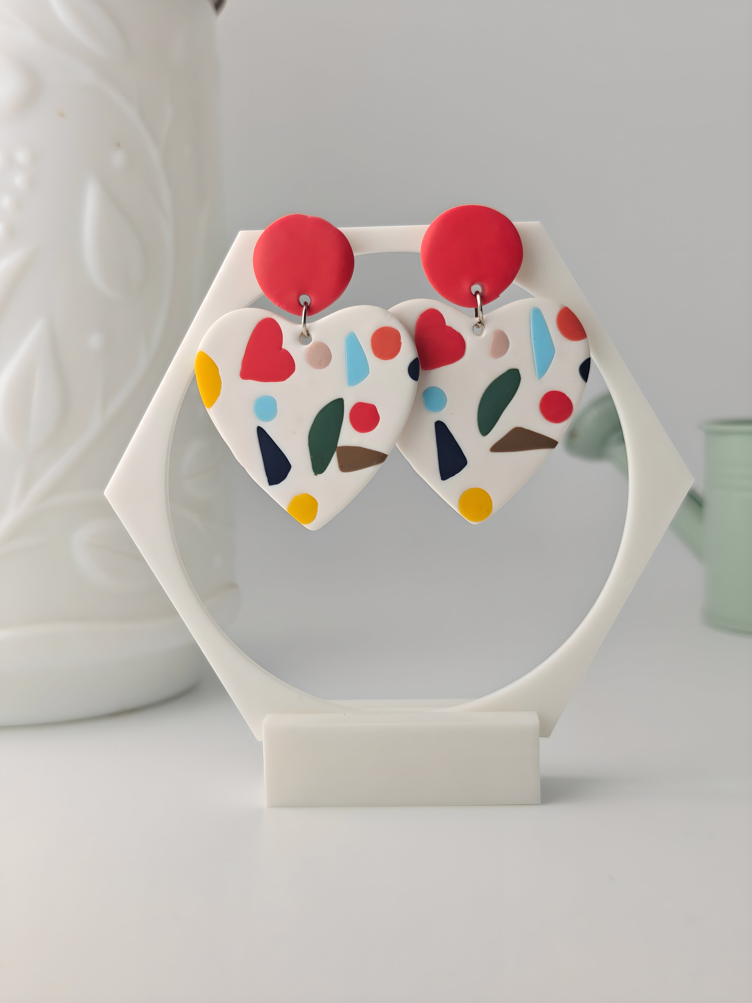 Odalisque multicolore, boucles d'oreilles polymère — Ora Angers